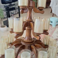 لوستر چوبی 21شعله منجی