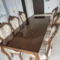 میز نهارخوری ۸ نفره با ۶ صندلی فروش فوری