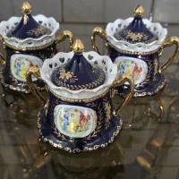 قندان ونمکدان سرمه‌ای و یه جاکاردی