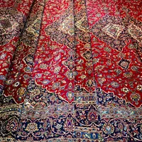 فرش دستباف بورس ۱۲ متری کاشان لاکی قطبی دستبافت