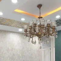 لوستر سلطنتی ۸‌شعله رنگ طلایی|لوستر و چراغ آویز|اهواز, نادری|دیوار