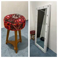 آینه قدی چراغ دار و پاف سنتی