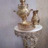 کنا ر سالنی برنز همراه با سماور  ومیز زیر سماوری|ساعت دیواری و تزئینی|نهاوند, |دیوار