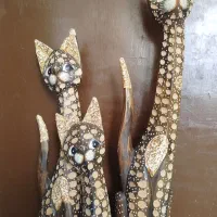 مجسمه گربه چوبی