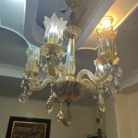 لوستر سقفی با لاله کریستال