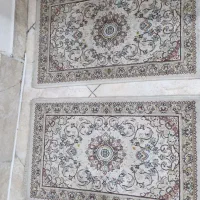 دو عدد فرش پادری کرم رنگ