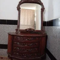 میز آرایش منبت کاری سفارشی ساز چوب گردو