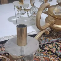 دوتا لوستر برنجی 4 شاخه 8 شعله|لوستر و چراغ آویز|کرج, شهرک اوج|دیوار