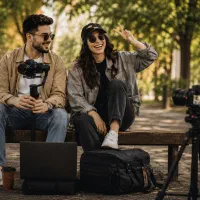 همکار خانم برای تولید محتوا کانال یوتیوب