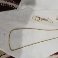 طلای 18عیار زنجیر و گوشواره  هر دو ب وزن 6گرم|جواهرات|شیراز, پودنک|دیوار