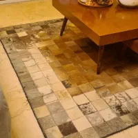 دو عدد فرش پوست دست دوز