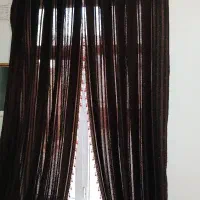والان پرده مخمل قهوه ای و طلایی