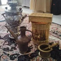 سماور گازی آفتابه مسی هاونگ برنجی و سطلو جادستمالی|سماور، چای‌ساز، قهوه‌ساز|مشهد, خواجه ربیع|دیوار