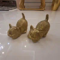 دوعددگربه برنجی زیبا