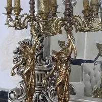 شمعدان آلومینیوم طلایی|صنایع دستی و سایر لوازم تزئینی|گلستان (تهران), |دیوار