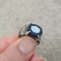 انگشتر نقره یاقوت کبود