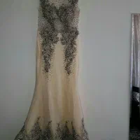 پیراهن مجلسی کار کرده با نگین