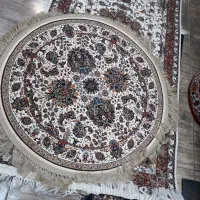 فرش آشپزخانه دایره افشان کرم۱۰۰۰ شانه ۱×۱ سایز