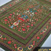 انواع فرش قرمز سبز سنتی فانتزی ۷۰۰شانه باغ گل|فرش|کاشان, شهید زجاجی|دیوار