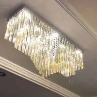 ۳عدد لوستر سقفی کریستالی شامپاینی ریموت‌دار