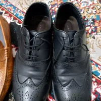 کفش چرم طبیعی مشکی مردانه درحد