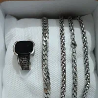 ست کامل انگشتر دستبند گردنبند یاهمان زنجیر استیل