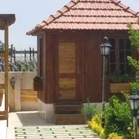پله گردچوب کابینت آلاچیق کلبه خانه چوبی روف گاردن