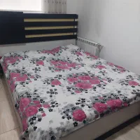 تخت خواب دو نفره و پا تختی و کمد  (کارکرده)