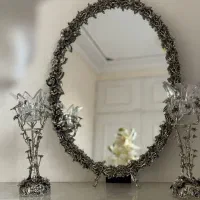 آینه وشمعدون برنز