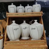 جا ادویه ای ست کامل با جاقاشقی و استند بامبو