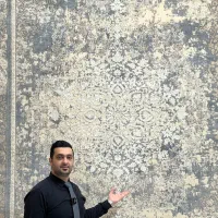 فرش مینیمال طوسی کرم