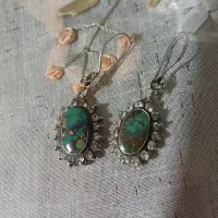 گوشوار نقره بانگی فیروزه اصل نیشابور