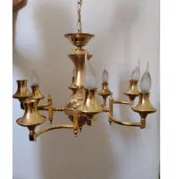 یک جفت لوستر جنس برنج 8 شعله آبکاری شده