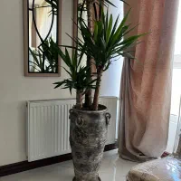 گلدان سفالی پتینه بزرگ بدون گل