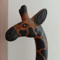 مجسمه دکوری زرافه چوبی تایلندی سنگین