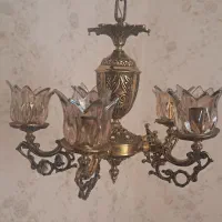 لوستر برنجی ۵ شعله