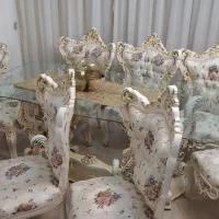 میز ناهار خوری 8 نفره استیل کاملا تمیز و نو