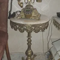 گوشی تلفن و میز تلفن برنجی