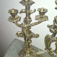 آینه و شمعدان برنز