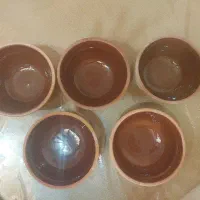کاسه سفالی ماست خوری و آبگوشت خوری، ۵ عدد