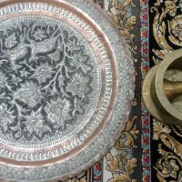 هاون قدیمی ۵کیلوی  کلکسیونی .سینی تابلو مسی تزیینی|کلکسیون اشیاء عتیقه|ماهدشت, |دیوار