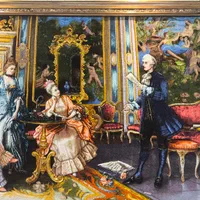 تابلو فرش دستباف شاعر جوان ابعاد 190در130|تابلو فرش|قم, انسجام|دیوار