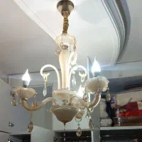 لوستر کریستالی ۳ شعله بااویز کریستال