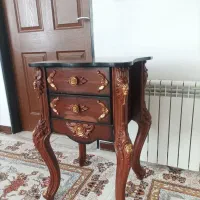 میز تلفن کلاسیک چوبی منبت کاری شده