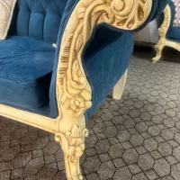 مبل سلطنتی با رنگ ابی درباری|مبلمان خانگی و میز عسلی|رشت, گلسار|دیوار