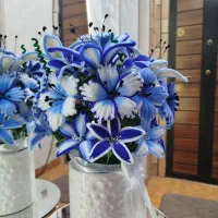 گلهای مصنوعی دست ساز پیپ پاک کن
