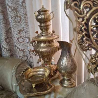 سماور 5L کامل طلایی ورق ضخیم قلم دست اصفهان|صنایع دستی و سایر لوازم تزئینی|تهران, قیام|دیوار