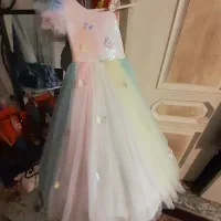 لباس عروس رنگین کمانی جذاب برای کودک ۸تا۹ ساله