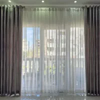 پرده سالن و اتاق خواب از جنس مخمل ترک و حریر ساده