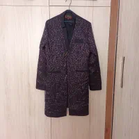 مانتو کرپ گیپور سرمه ای سایز ۴۰ در حد نو